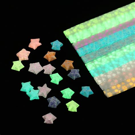 210pcslot Funny Glow In Dark Lucky Star Origami Fluorescence Folding