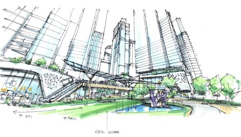 Civic Plaza I Randy Carizo Architecture Sketches Concept Architecture
