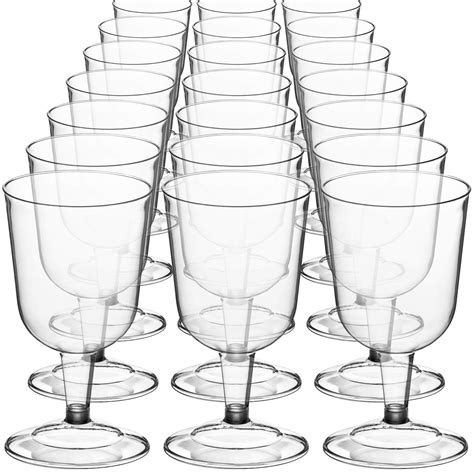 Buy Decorrack 24 Wine Glasses 6 Oz Plastic Party Wine Cups Perfect For Outdoor Parties