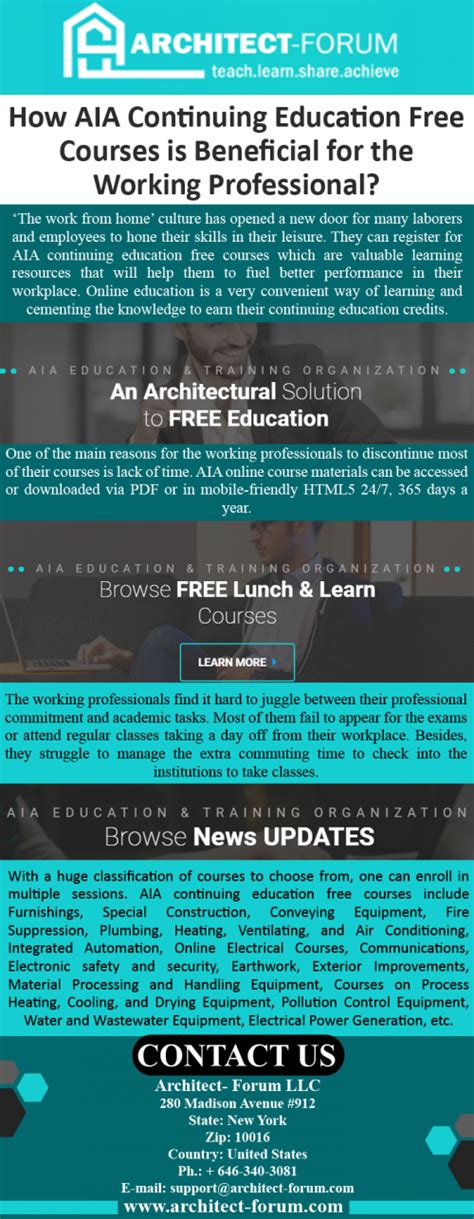 Avail Aia Continuing Education Free Courses To Hone Professional Skill