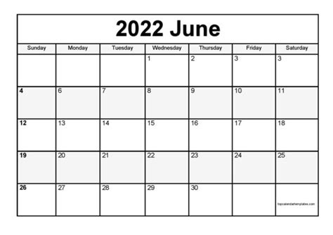 Free Printable June 2022 Calendar With Holidays As Word Pdf Riset