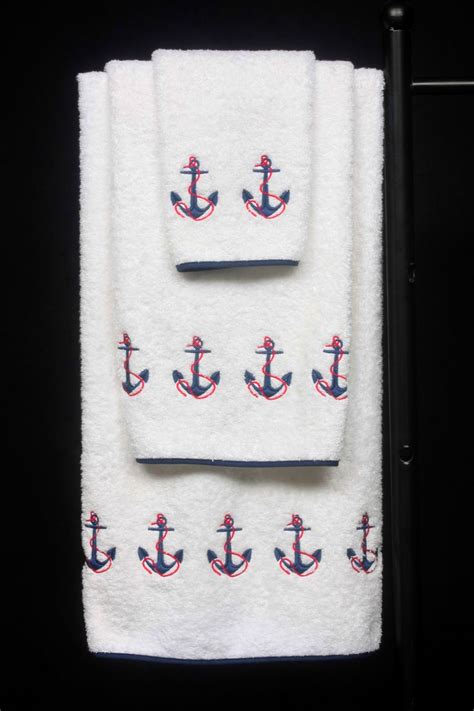 Hmc Custom Roma Towel Set 3 Anchors Design By Hamburg House