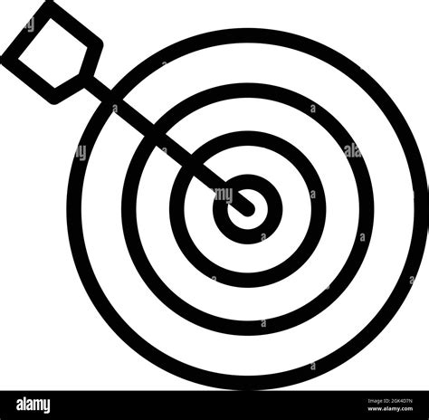 Archery Board Aim Icon Outline Vector Target Dart Bullseye Objective