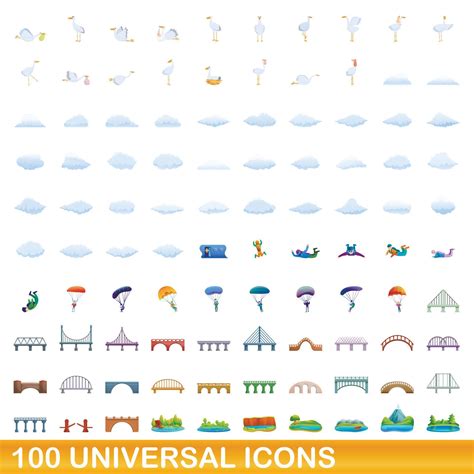 Iconos Universales Estilo De Dibujos Animados Vector En Vecteezy