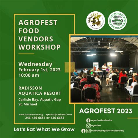 Agrofest Food Vendors Workshop Barbados Agricultural Society Agrofest 2024