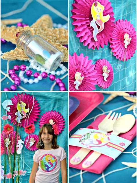 sea mermaid birthday party printables supplies