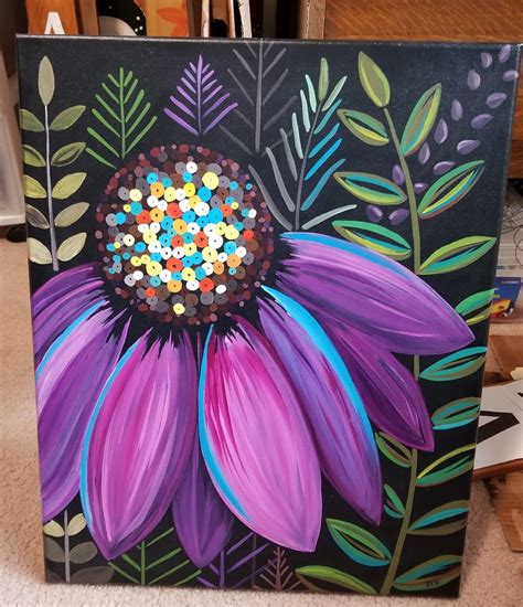 Purple Daisy In 2022 Flower Art Painting Diy Art Painting Painting