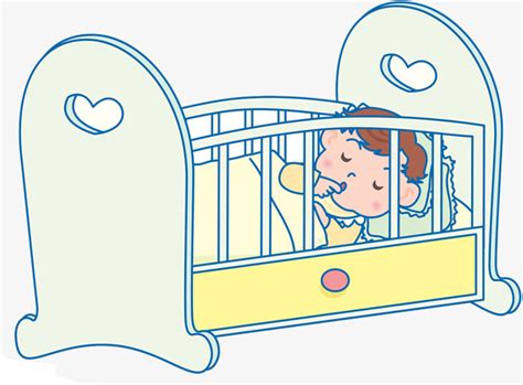Baby Sleeping In Crib Cartoon