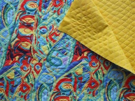 Doublefaced Reversible Pre Quilted Cotton Fabric Print Colorful