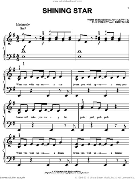 Welcome to the biggest database site for piantura music sheets! Five - Shining Star sheet music for piano solo (big note book)