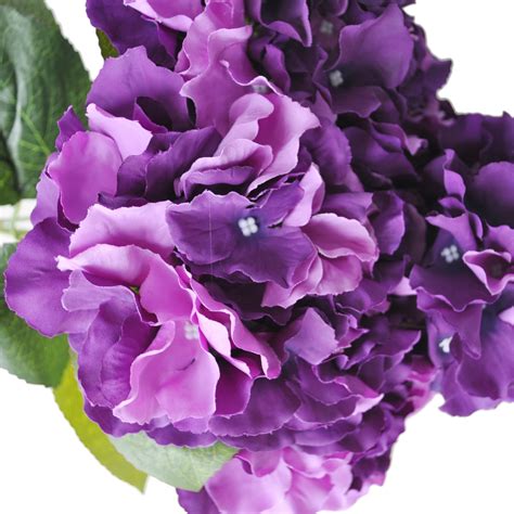 artificial hydrangea flower 5 big heads bouquet diameter 7 each head purple in artificial