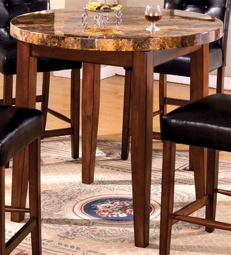 Rockford I Faux Marble Round Counter Height Table From Furniture Of