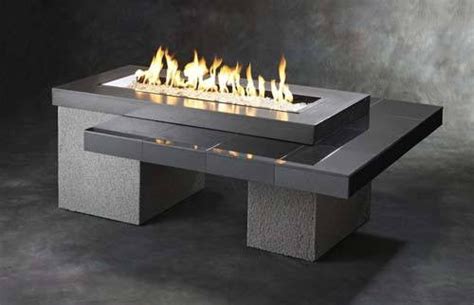 Outdoor Greatroom Linear Uptown Fire Pit Table Black Granite Upt 1242