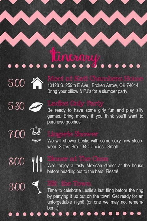 Bachelorette Party Itinerary Template Best Bachelorette Party