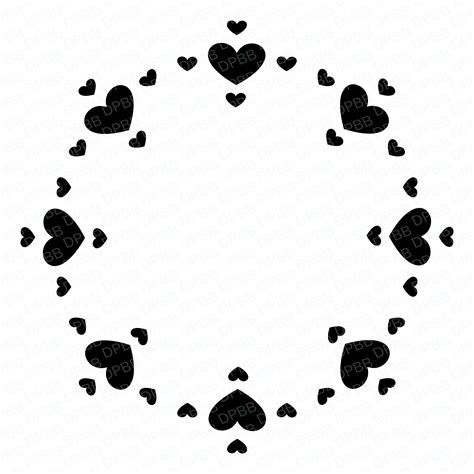 Hearts Svg Heart Cut Out Clipart Circle Of Hearts Heart Frame Heart
