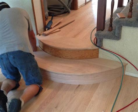 Floating wood floors—shown on the right in red oak hardwood flooring—are really built no differently than other engineered wood floors. Flooring Services | Dave's Hardwood Floor Refinishing