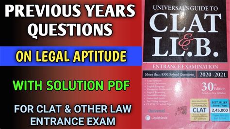 Previous Years Questions For Clat And Other Law Entrance Exam