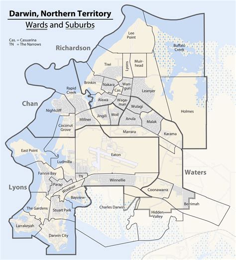 Filemap Of The Wards And Suburbs Of Darwin Northern Territorypng