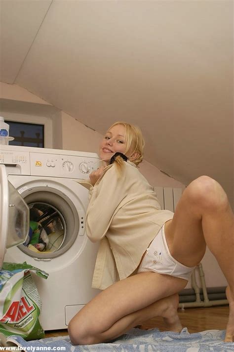 Lovely Anne At AllTeenStars Naked Anne Washing Machine Fun Day