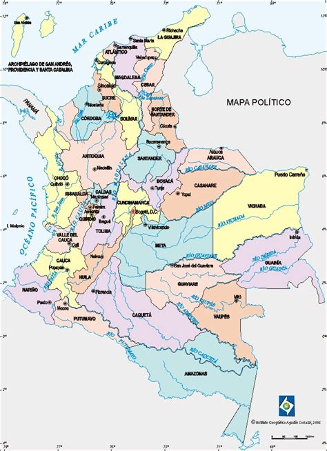 Viajes Inolvidables Mapa Division Politica De Colombia