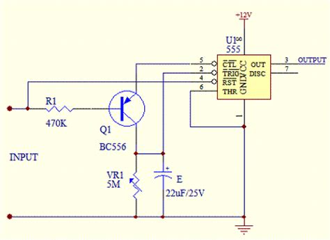 The timer's internal circuitry is largely responsible for this triggering but it is also caused stray or installed capacitance at the trigger input of the timer. Time Delay Circuit Using 555 Timer