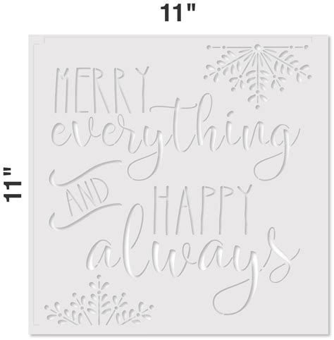 Merry Everything And Happy Always Sign Stencil 10 Mil Plastic