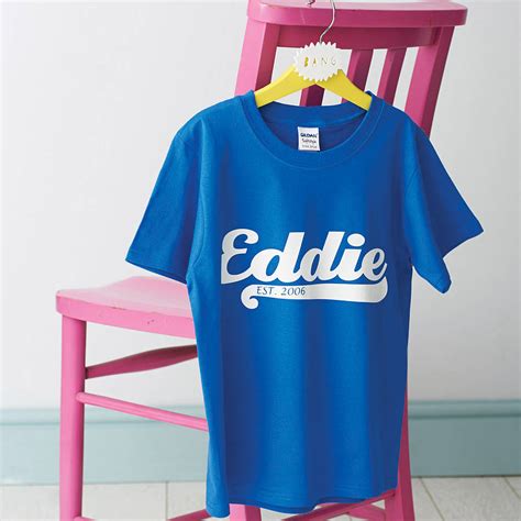 Personalised Childs Name Cotton T Shirt By Flaming Imp