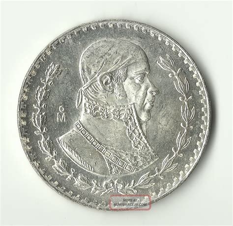 1966 Mexico Silver 1 Peso Coin Brilliant Uncirculated Bu
