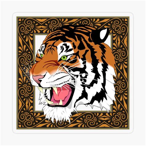 Growling Mouth Open Bengal Tiger Chinese New Year Chinese Zodiac Year