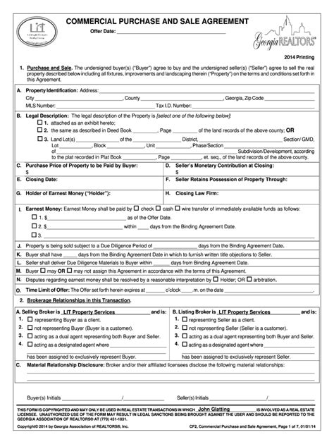 Georgia Purchase And Sale Agreement Pdf Fill Out And Sign Online Dochub