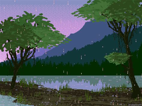 River Pixel Art Wallpaper