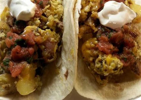 Cheesey Brunch Burritos Recipe By Sammie27 Cookpad