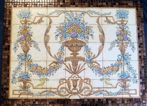 Cleaning the tile is key since residue from dirt grease and mold can prevent the paint. "Julia's French Ornate" Custom designed decorative kitchen backsplash tile mural. Hand painted ...