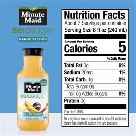 Minute Maid Zero Mango Passionfruit No Sugar Added Fruit Juice Drink Fl Oz Dillons Food Stores