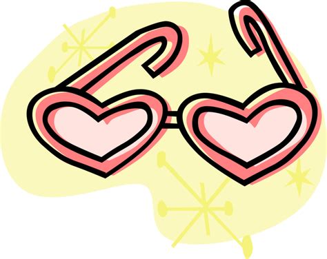 Vector Illustration Of Heart Shaped Sunglasses Protective Clipart Full Size Clipart 1852517