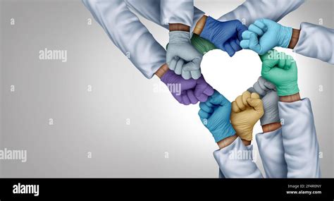 Medical staff unity and doctors working together and medical teamwork