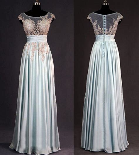 Lace Bridesmaid Dress Dusty Blue Bridesmaid Dress Long