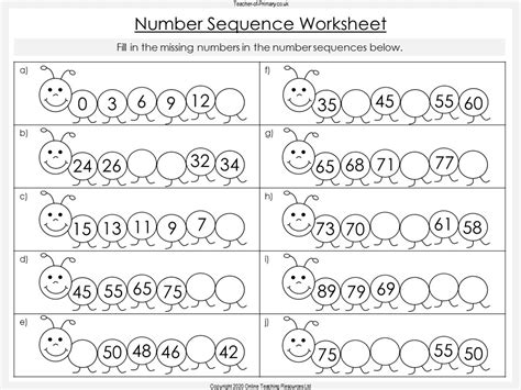 Number Sequences Year 2 Teaching Resources