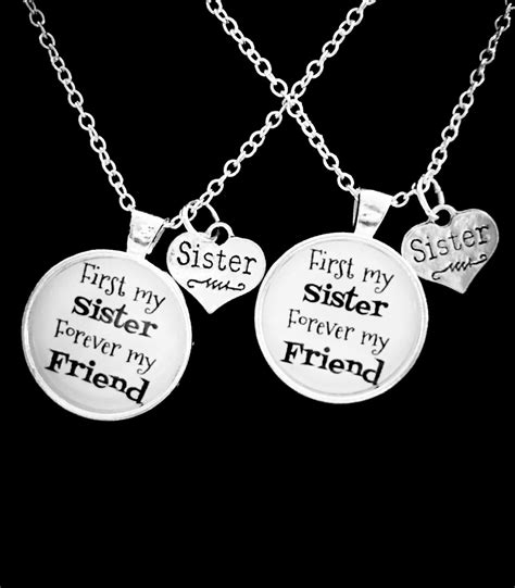 Sister Necklace Set Sister Jewelry Sister T First My Etsy