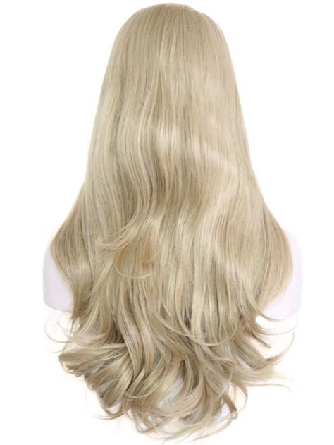24b Butterscotch Blonde Long Wavy Lace Front Wig Synthetic Wigs