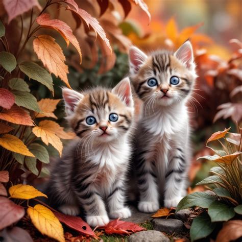 Cute Kittens At Autumn Aranyos Kiscicák ősszel Megaport Media