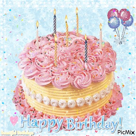 Glittery Happy Birthday Cake  Pictures Photos And Images For