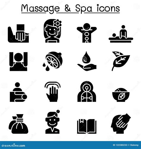 Massage And Spa Icon Set Stock Vector Illustration Of Business 122280233