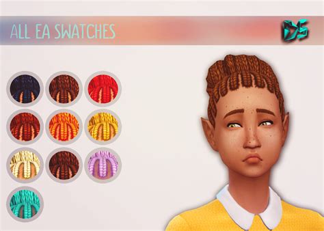 My Sims 4 Blog Braided Bun Hair For Teen Elder Males