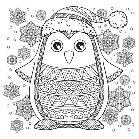 Free Christmas Coloring Pages For Relaxation Penguin