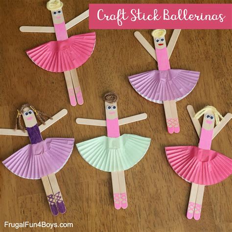 Craft Stick Ballerina Craft Frugal Fun For Boys And Girls