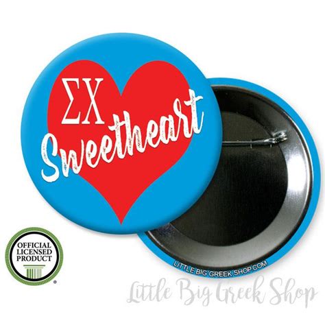 Sigma Chi Sweetheart Single Or Bulk 225 Pinback Button Sigma