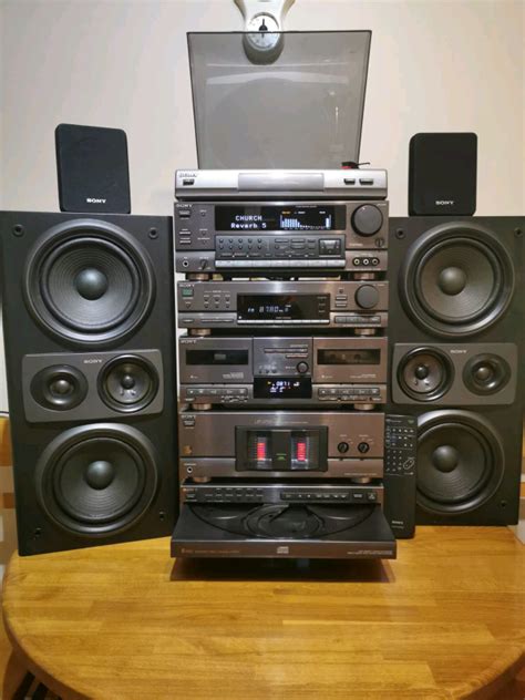 Sony Lbt D759 Stereo System With Turntable 4 Speakers Remote In