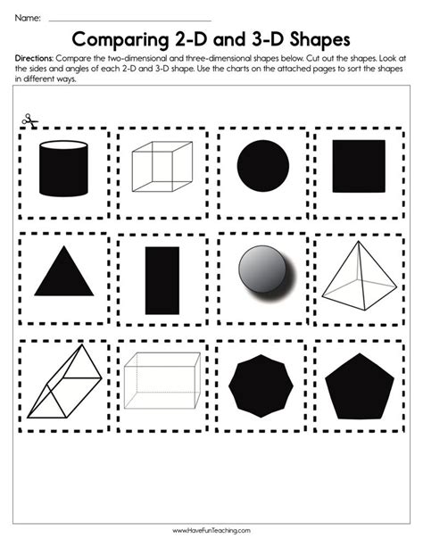 3d Geometric Shapes Sheet Bw Shapes Worksheet Kindergarten Shapes