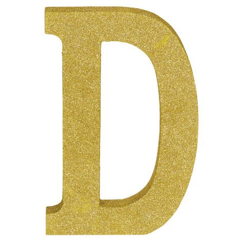Gold Glitter Letter D 1ct Litins Party Value